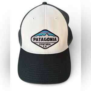 Patagonia Logo Ball Cap Dark Gray and White Unisex